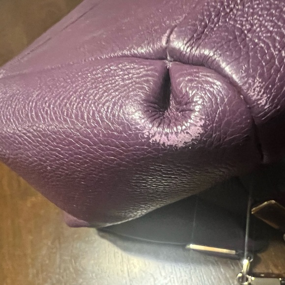 Vintage Coach Madison Phoebe Plum Pebbled Leather Shoulder Bag - Picture 10 of 13